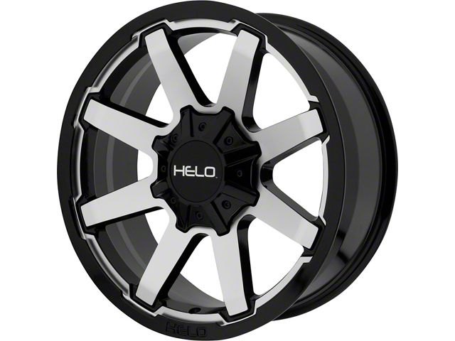 HELO HE909 Gloss Black Machined 6-Lug Wheel; 20x9; 0mm Offset (19-24 Sierra 1500)