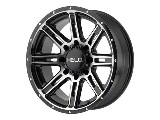 HELO HE900 Gloss Black Machined 6-Lug Wheel; 17x9; -12mm Offset (21-24 Tahoe)