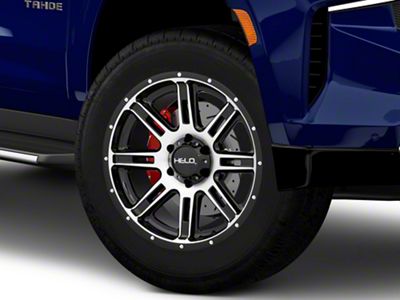 HELO HE900 Gloss Black Machined 6-Lug Wheel; 20x9; 0mm Offset (21-26 Tahoe)