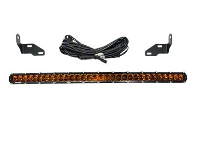 Heretic Studios 30-Inch Curved LED Light Bar with Bumper Mounting Kit; Combo Beam; Amber Lens (23-25 F-250 Super Duty, Excluding XL)