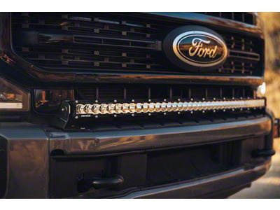 Heretic Studios 40-Inch Curved LED Light Bar with Bumper Mounting Kit; Spot Beam; Clear Lens (20-22 F-250 Super Duty)