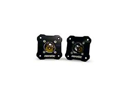 Heretic Studios BA-1R Flush Mount LED Pod Lights with Amber Lens; Flood Beam (Universal; Some Adaptation May Be Required)