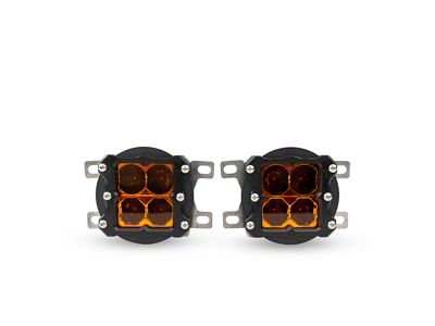 Heretic Studios Series 6 LED Fog Light Kit; Combo Beam Amber Lens (19-23 Ranger)