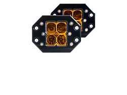 Heretic Studios Quattro Flush Mount Amber LED Pod Lights; Combo Beam (Universal; Some Adaptation May Be Required)