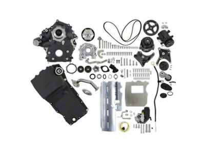 Holley High-Mount Accessory Drive with Oiling System; Complete Kit; Black (20-25 7.3L F-250 Super Duty)
