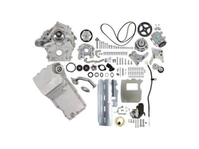 Holley High-Mount Accessory Drive with Oiling System; Complete Kit; Silver (20-25 7.3L F-250 Super Duty)