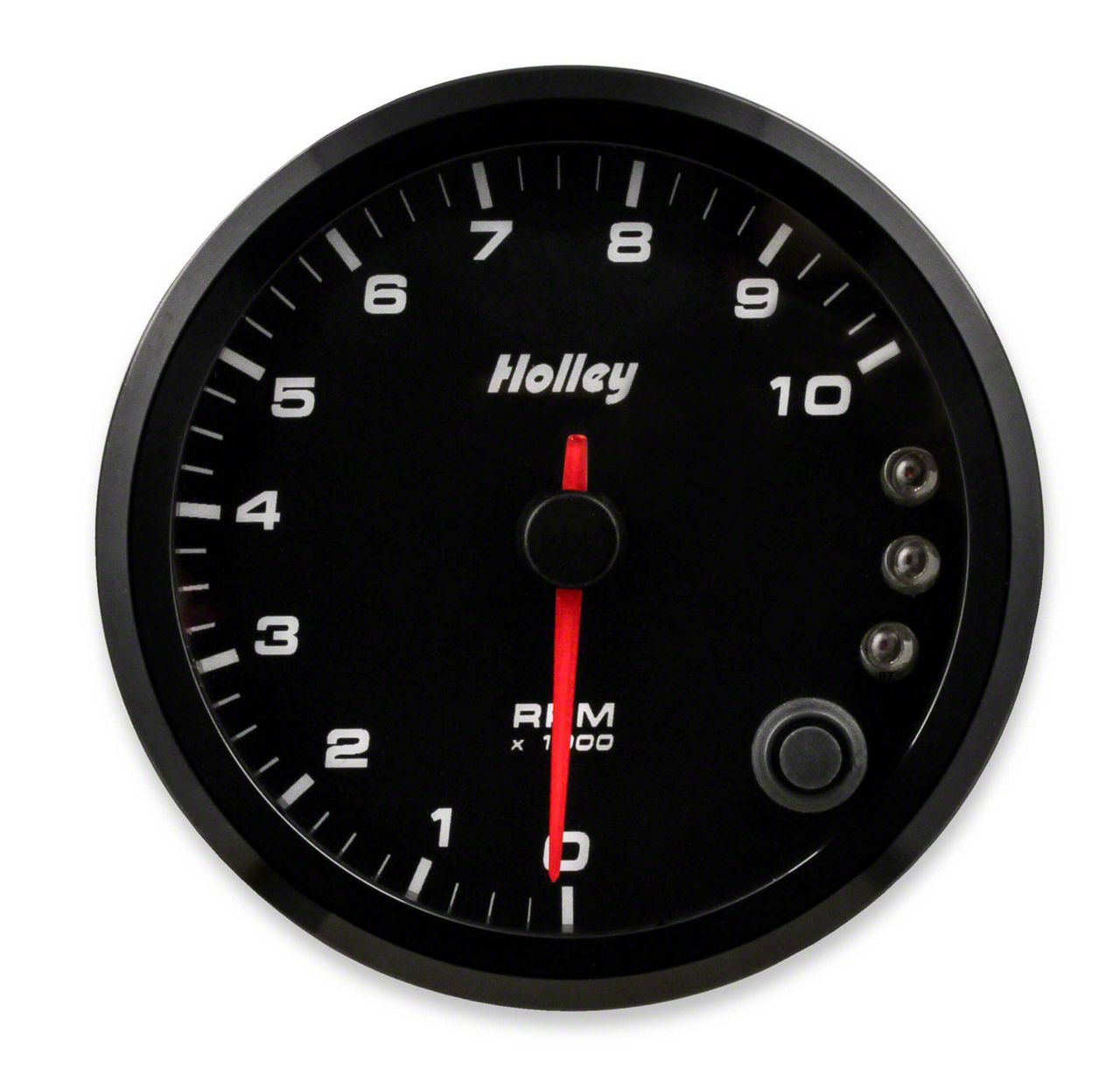 Holley 3-3/8-Inch Analog-Style Tachometer; 0-10K; Black (Universal; Some Adaptation May Be Required)