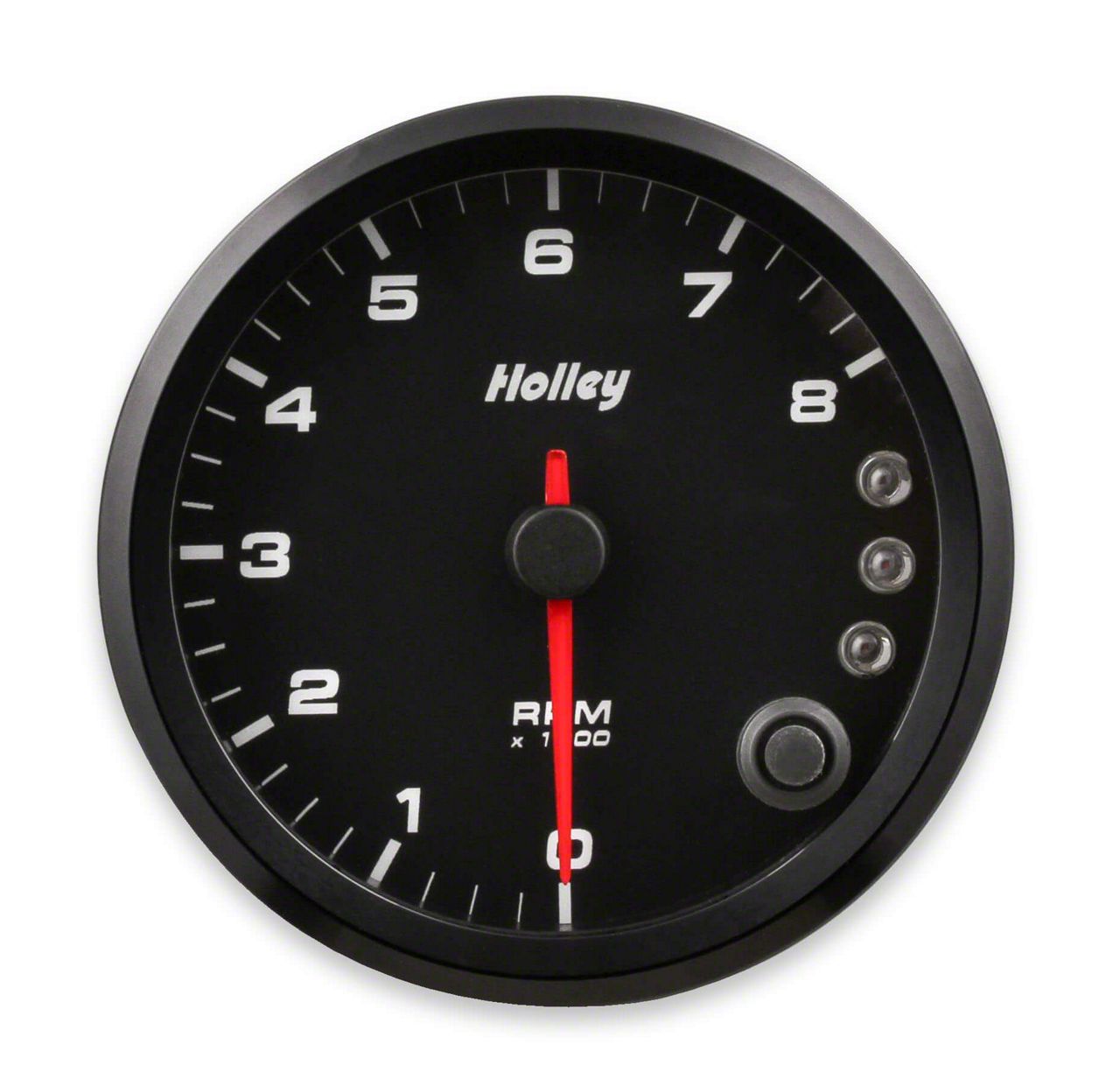 Holley 3-3/8-Inch Analog-Style Tachometer; 0-8K; Black (Universal; Some Adaptation May Be Required)