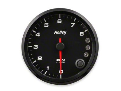 Holley 3-3/8-Inch Analog-Style Tachometer; 0-8K; Black (Universal; Some Adaptation May Be Required)