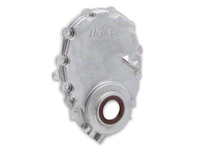 Holley Cast Aluminum Timing Chain Cover; Natural Finish (99-06 V8 Silverado 1500)