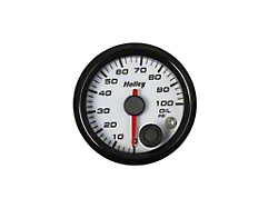 Holley 2-1/16-Inch Analog Style Oil Pressure Gauge; 10 to 100 PSI; White (Universal; Some Adaptation May Be Required)