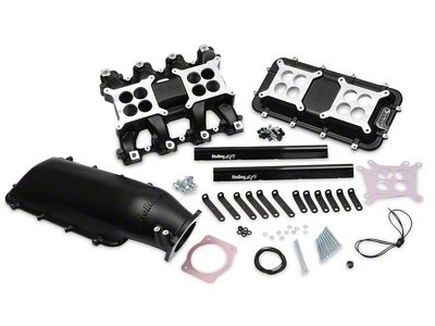 Holley GM LS3/L92 Modular Mid-Rise EFI Intake Manifold with 92mm Top; Black (2008 6.2L Tahoe)