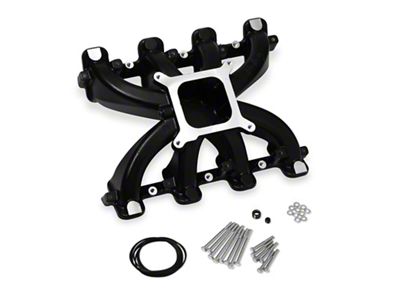 Holley GM LS3/L92 Single Plane Carbureted Intake Manifold; Black (07-08 6.2L Yukon)