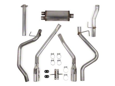 Hooker BlackHeart Dual Exhaust System with Polished Tips; Rear Exit (15-20 5.0L F-150)