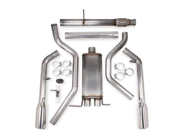 Hooker BlackHeart Dual Exhaust System with Polished Tips; Rear Exit (09-18 5.3L Sierra 1500)