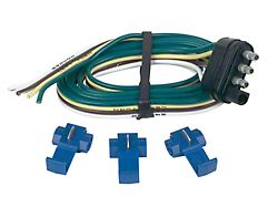 4-Wire Flat Trailer End Connector with Splice-In Connectors; 48-Inches
