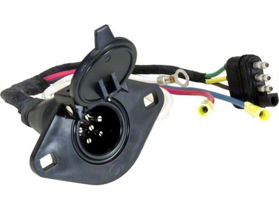 4-Flat to 6-Round Wiring Kit; Plastic Housing