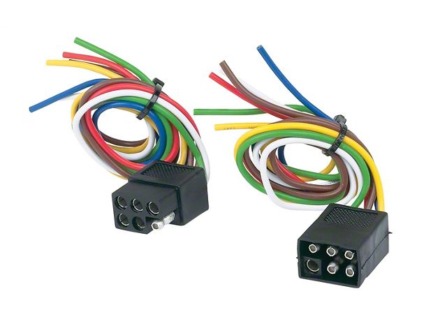 6-Pole Square Connector Set; 12-Inch Vehicle Side/12-Inch Trailer Side