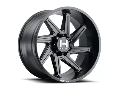 Hostile Dagr Asphalt 8-Lug Wheel; Left Directional; 22x12; -44mm Offset (20-25 Sierra 2500 HD)