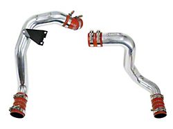 Intercooler Hot and Cold Side Charge Pipes with Orange Boots; Polished (03-07 6.0L Powerstroke F-250 Super Duty)