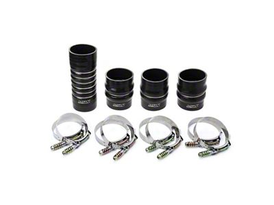 HPS High Temp Aramid Reinforced Silicone Intercooler Hose Boot Kit; Black (03-07 5.9L RAM 2500)