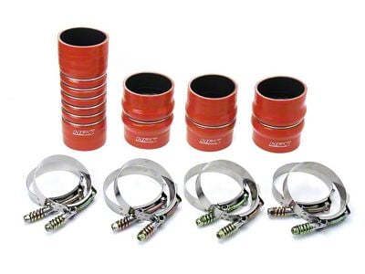HPS High Temp Aramid Reinforced Silicone Intercooler Hose Boot Kit; Orange (03-07 5.9L RAM 3500)