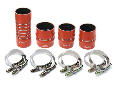 HPS High Temp Aramid Reinforced Silicone Intercooler Hose Boot Kit; Orange (07-09 6.7L RAM 3500)