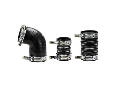 HPS High Temp Aramid Reinforced Silicone Intercooler Hose Boot Kit; Black (07-10 6.6L Sierra 3500 HD)