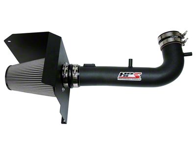 HPS Shortram Cold Air Intake; Wrinkle Black (14-18 5.3L Silverado 1500)