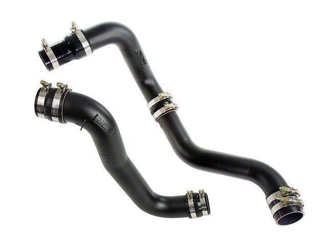 HPS Intercooler Hot and Cold Side Charge Pipes; Wrinkle Black (13-16 6.6L Duramax Silverado 2500 HD)