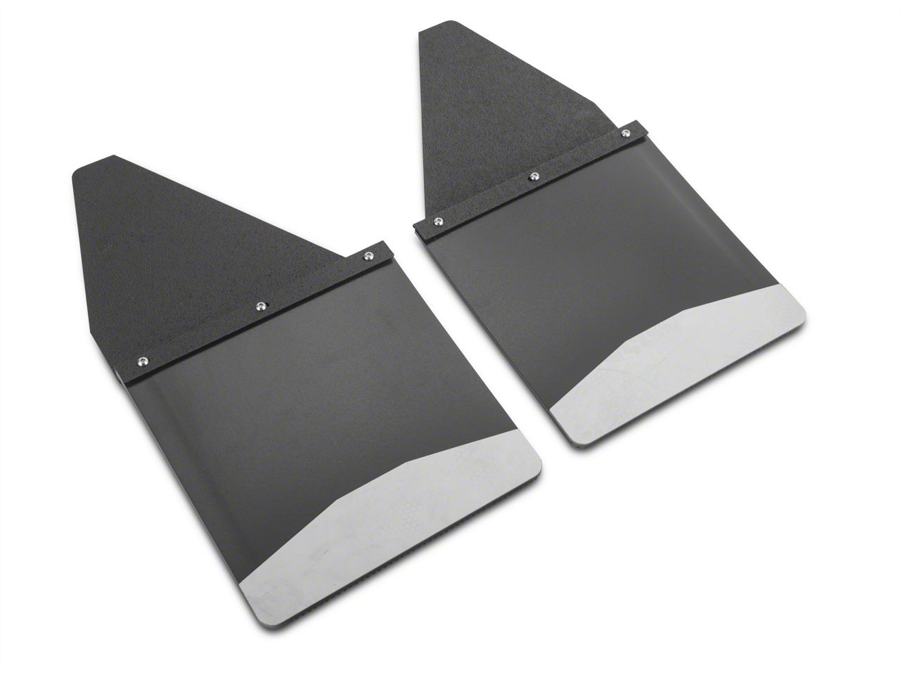 Husky Liners Kick Back Mud Flaps 12in Wide 17100 Black Top & Stainless Steel Weight
