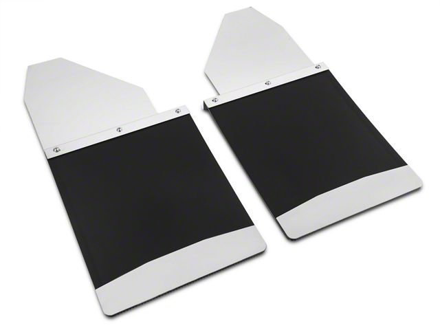 14-Inch Wide KickBack Mud Flaps; Front or Rear; Stainless Steel Top and Weight (Universal; Some Adaptation May Be Required)