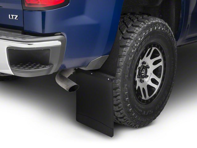 14-Inch Wide KickBack Mud Flaps; Front or Rear; Textured Black Top and Weight (Universal; Some Adaptation May Be Required)