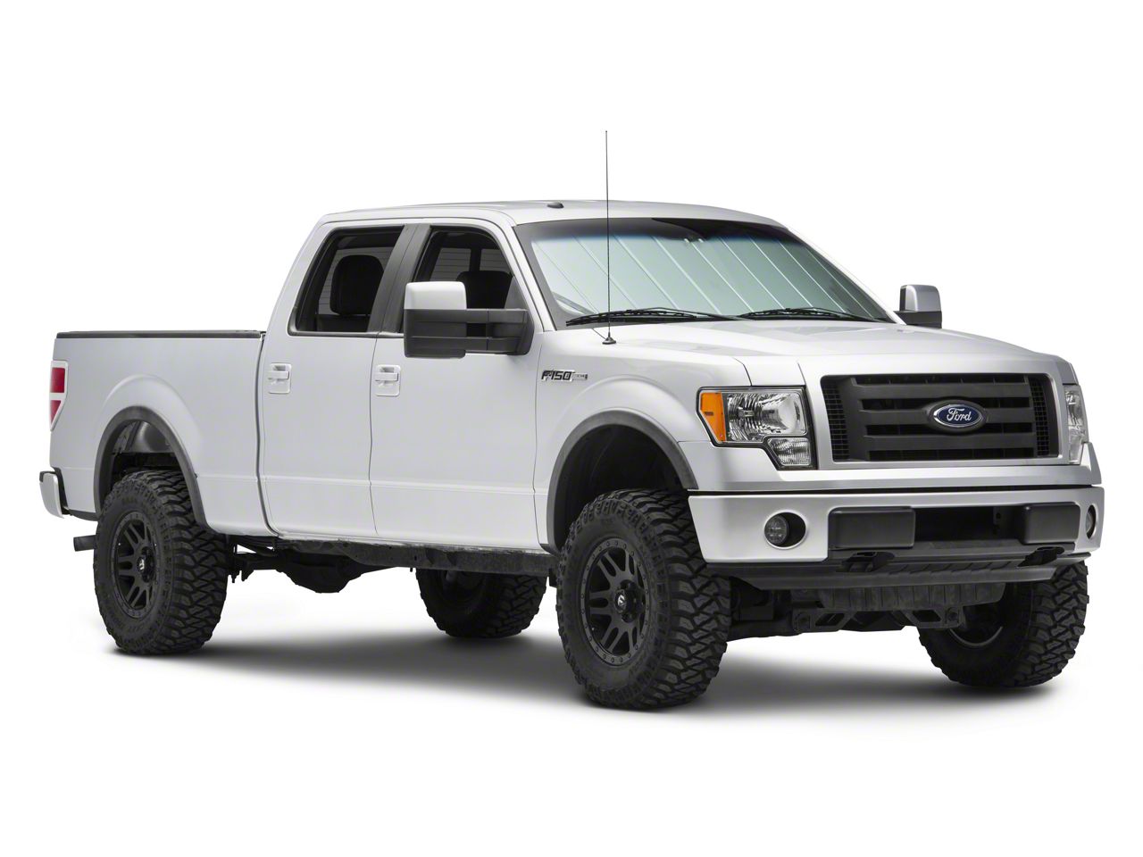 thumbnail image 2 of SHINEKA Foldable Front Windshield Sun Shade For Ford F-150 2009-2014 – Chrome Finish, UV Protection, 1-Year Warranty 2 of 6