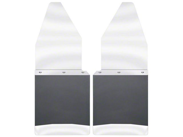 12-Inch Wide KickBack Mud Flaps; Front or Rear; Stainless Steel Top and Weight (11-24 F-350 Super Duty)
