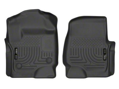 Husky Liners WeatherBeater Front Floor Liners; Black (17-24 F-350 Super Duty SuperCab, SuperCrew w/ Carpet Floors)