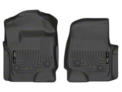 Husky Liners WeatherBeater Front Floor Liners; Black (17-24 F-350 Super Duty SuperCab, SuperCrew w/ Vinyl Floors)