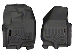 Husky Liners WeatherBeater Front Floor Liners; Black (12-16 F-350 Super Duty SuperCab, SuperCrew w/o Floor Shifter)