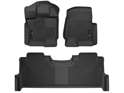 Husky Liners X-Act Contour Front and Second Seat Floor Liners; Black (17-22 F-350 Super Duty SuperCrew w/ Rear Underseat Storage)