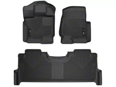 X-Act Contour Front and Second Seat Floor Liners; Black (17-22 F-350 Super Duty SuperCrew w/ Rear Underseat Storage)