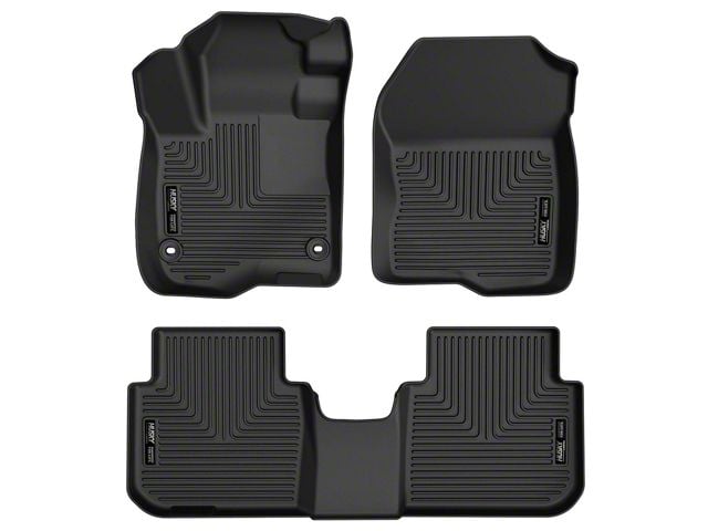 Husky Liners X-Act Contour Front and Second Seat Floor Liners; Black (19-24 Sierra 1500 Double Cab)