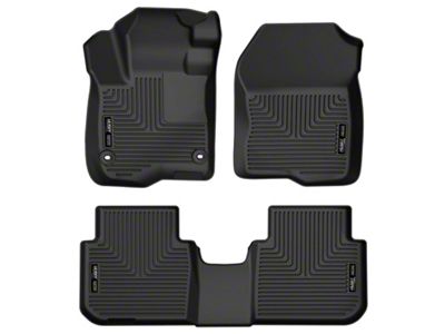 Husky Liners X-Act Contour Front and Second Seat Floor Liners; Black (20-24 Sierra 2500 HD Double Cab)