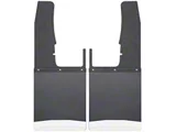12-Inch Wide KickBack Mud Flaps; Front; Textured Black Top and Stainless Steel Weight (09-18 RAM 1500)