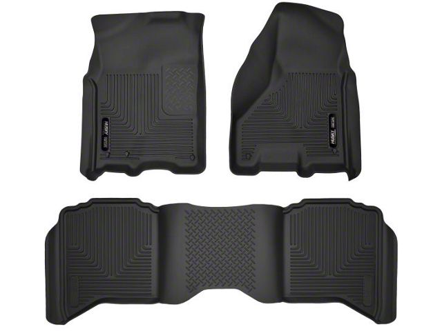 X-Act Contour Front and Second Seat Floor Liners; Black (09-18 RAM 1500 Crew Cab)