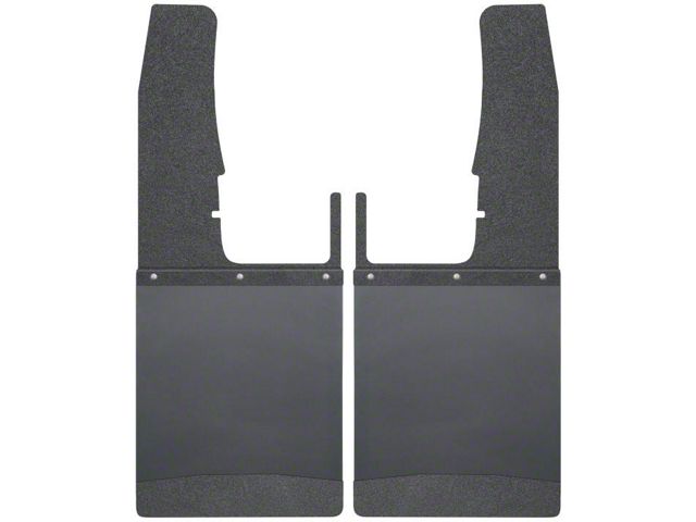 12-Inch Wide KickBack Mud Flaps; Front; Textured Black Top and Weight (09-18 RAM 2500)