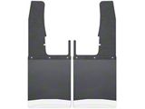 12-Inch Wide KickBack Mud Flaps; Front; Textured Black Top and Stainless Steel Weight (09-18 RAM 2500)