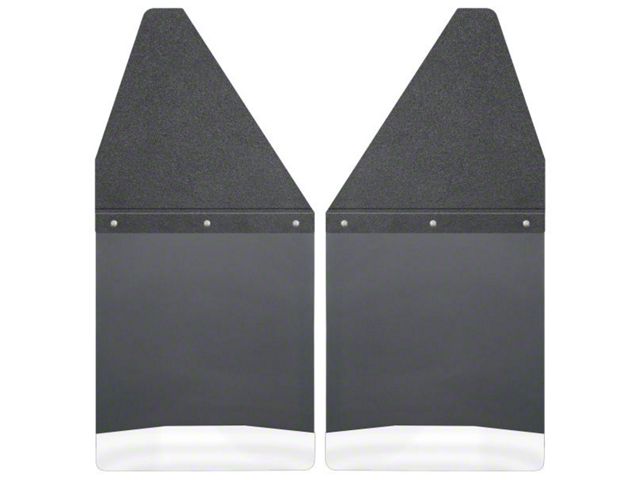 12-Inch Wide KickBack Mud Flaps; Front or Rear; Textured Black Top and Stainless Steel Weight (Universal; Some Adaptation May Be Required)