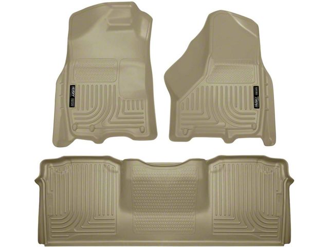 Husky Liners WeatherBeater Front and Second Seat Floor Liners; Tan (10-18 RAM 2500 Mega Cab)