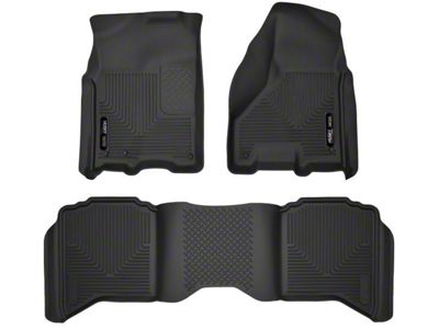 Husky Liners X-Act Contour Front and Second Seat Floor Liners; Black (10-18 RAM 2500 Crew Cab w/ Automatic Transmission)