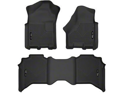 Husky Liners X-Act Contour Front and Second Seat Floor Liners; Black (19-24 RAM 2500 Crew Cab)